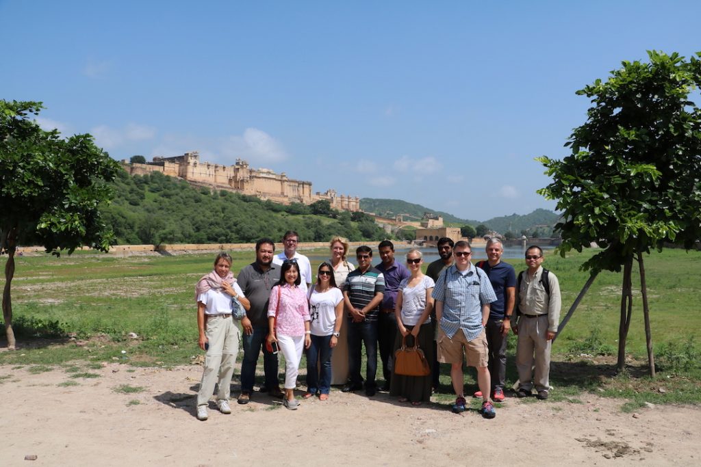 Our team below Amer Fort: Ottavia, Léon, Silvia, John, Alé, Natasja, Satish, Sridi, Anna, Sireth, Preston, myself and Mark